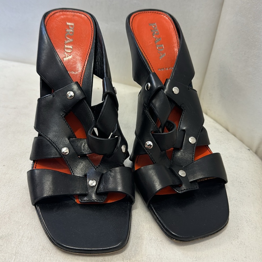 Prada Black Leather Heels - Picture 3 of 5